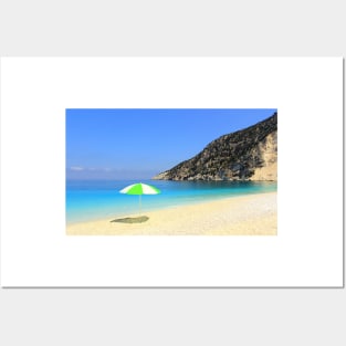 Sun, Sea and Shade - Myrtos Beach Posters and Art